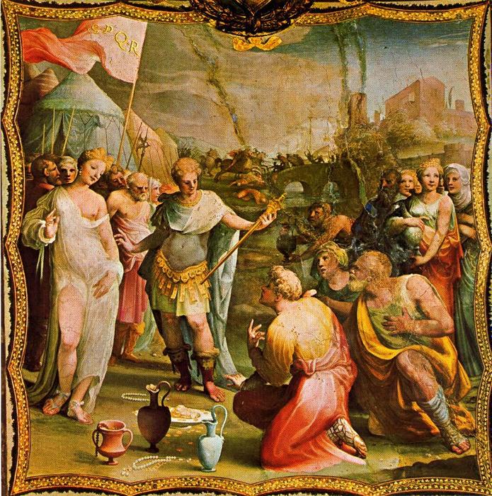 Wikioo.org - สารานุกรมวิจิตรศิลป์ - จิตรกรรม Domenico Di Pace Beccafumi - Continence of Scipio