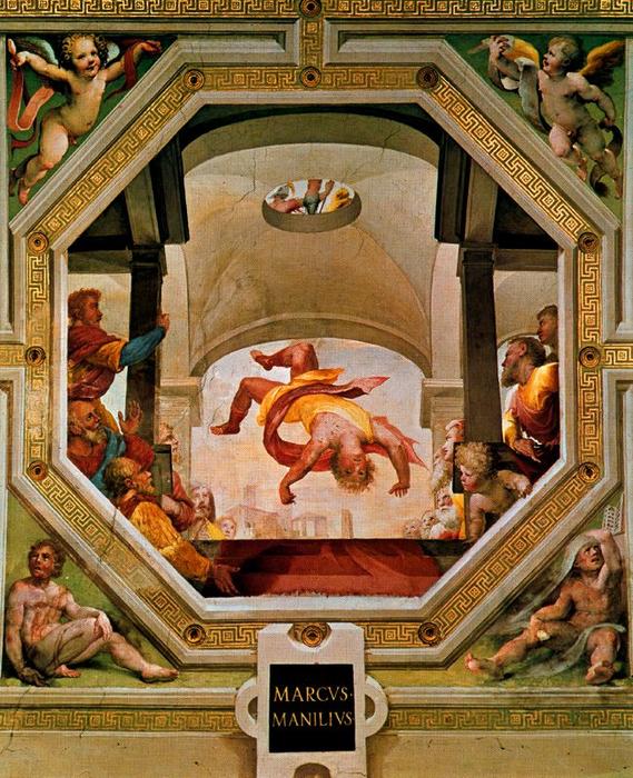 Wikioo.org - สารานุกรมวิจิตรศิลป์ - จิตรกรรม Domenico Di Pace Beccafumi - Precipitated by Marcus Manilius Campoglio