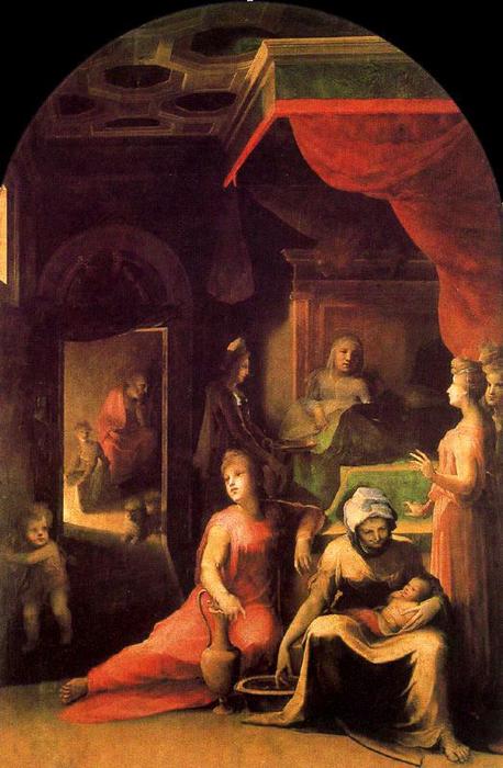 WikiOO.org - Güzel Sanatlar Ansiklopedisi - Resim, Resimler Domenico Di Pace Beccafumi - The Nativity of the Virgen