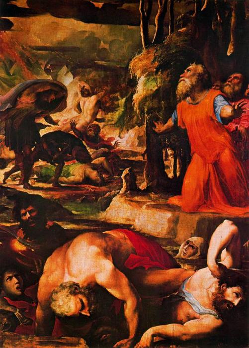 WikiOO.org - Енциклопедия за изящни изкуства - Живопис, Произведения на изкуството Domenico Di Pace Beccafumi - The Punishment of Heavenly Fire