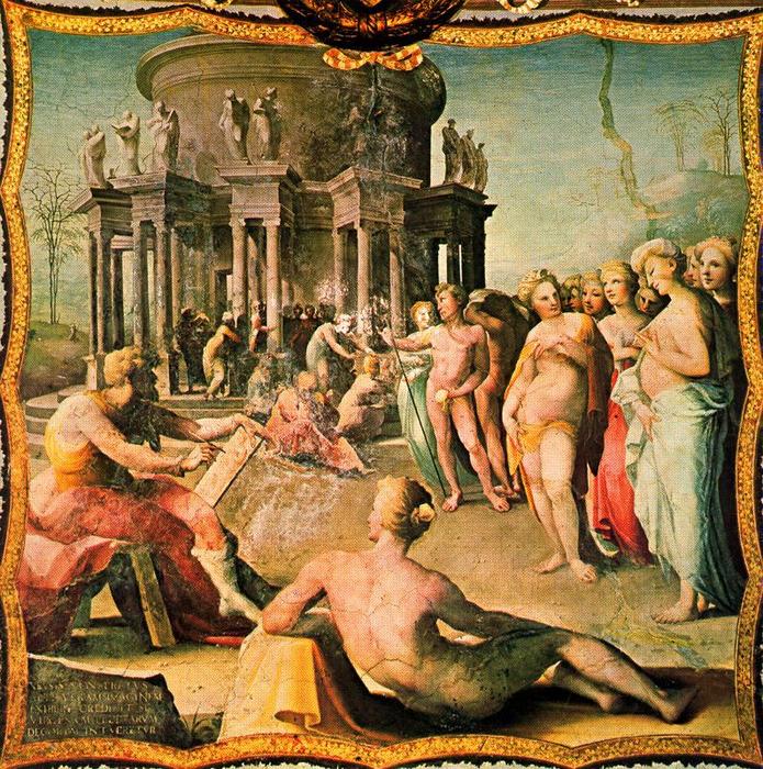 Wikioo.org - Die Enzyklopädie bildender Kunst - Malerei, Kunstwerk von Domenico Di Pace Beccafumi - zeuxis malte das porträt von helen für den tempel der hera bei kroton