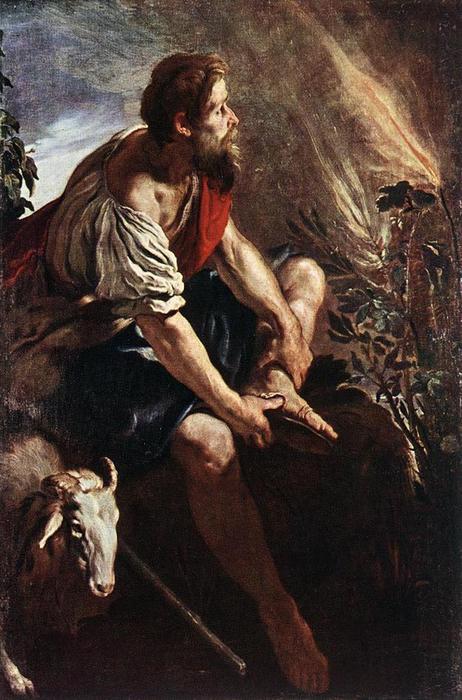 Wikioo.org - The Encyclopedia of Fine Arts - Painting, Artwork by Domenico Feti (Domenico Fetti) - Moses before the Burning Bush