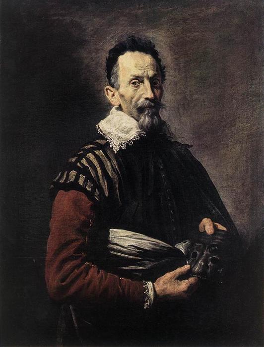WikiOO.org - Encyclopedia of Fine Arts - Målning, konstverk Domenico Feti (Domenico Fetti) - Portrait of an Actor