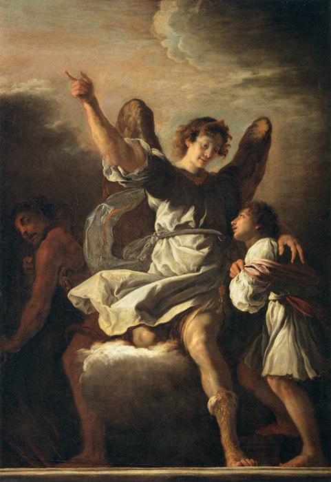 Wikioo.org - The Encyclopedia of Fine Arts - Painting, Artwork by Domenico Feti (Domenico Fetti) - The Guardian Angel Protecting a Child from the Empire of the Demon