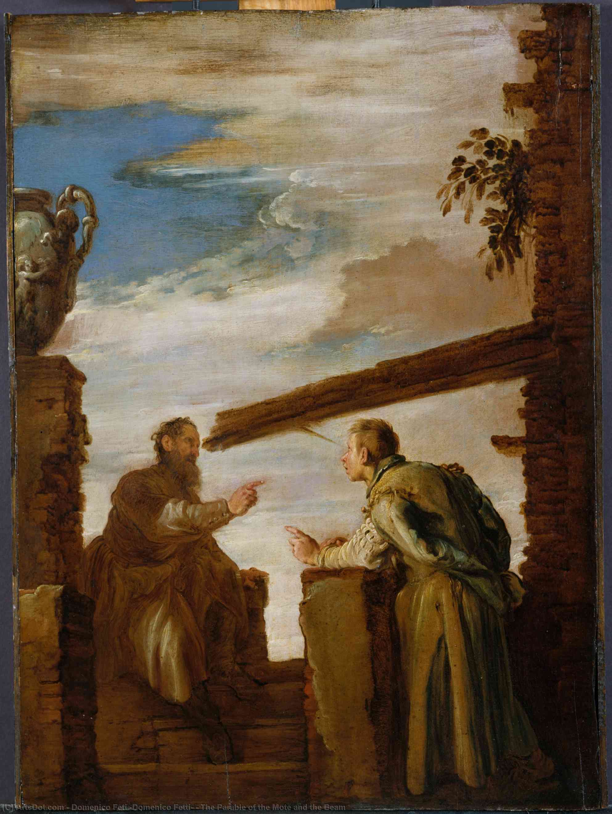 WikiOO.org - Güzel Sanatlar Ansiklopedisi - Resim, Resimler Domenico Feti (Domenico Fetti) - The Parable of the Mote and the Beam