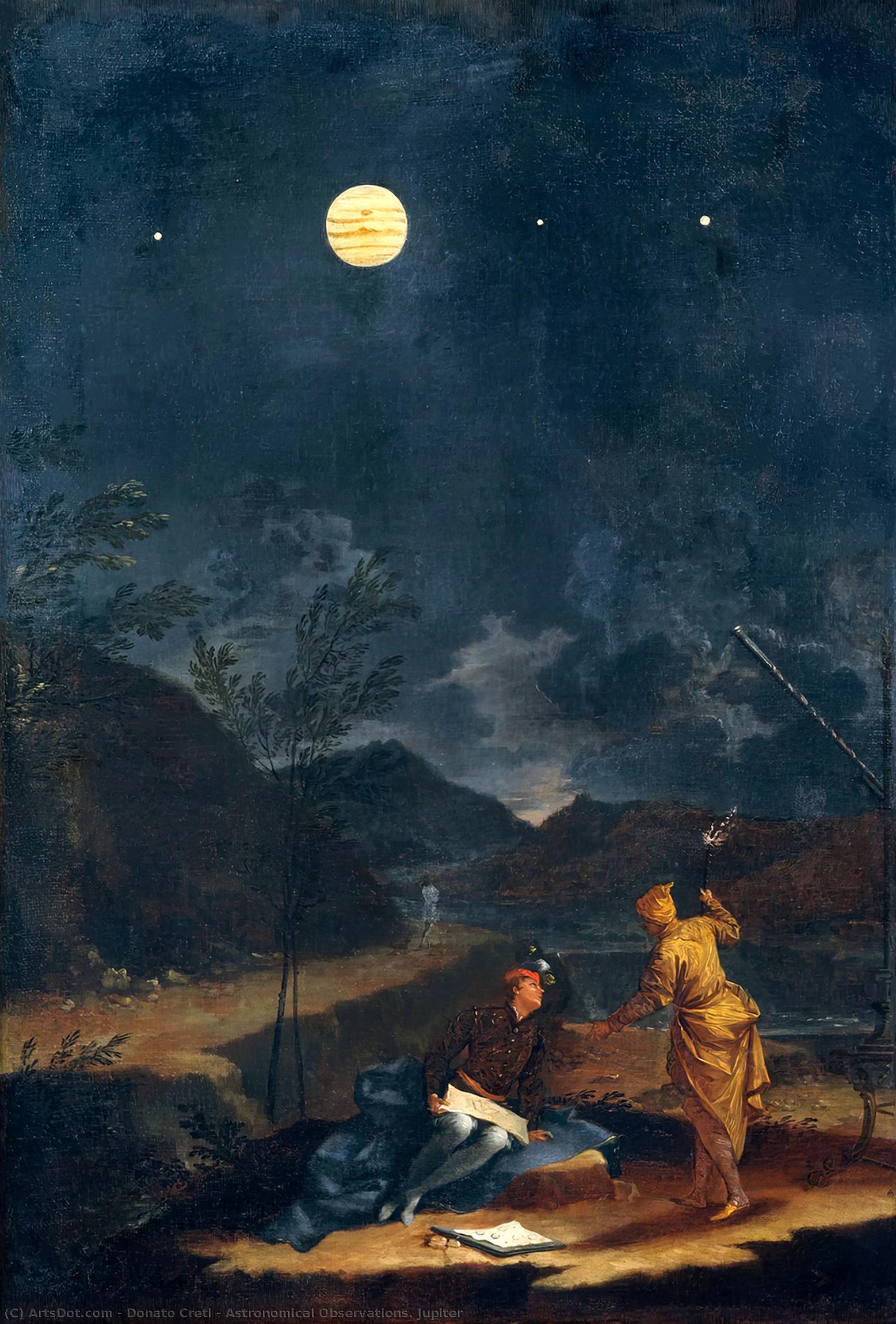 Wikioo.org – L'Encyclopédie des Beaux Arts - Peinture, Oeuvre de Donato Creti - observations astronomiques : Jupiter