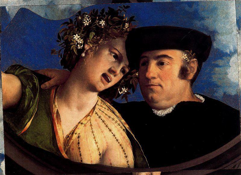 Wikioo.org – La Enciclopedia de las Bellas Artes - Pintura, Obras de arte de Dosso Dossi (Giovanni Di Niccolò De Luteri) - un hombre Abrazar  Un  mujer
