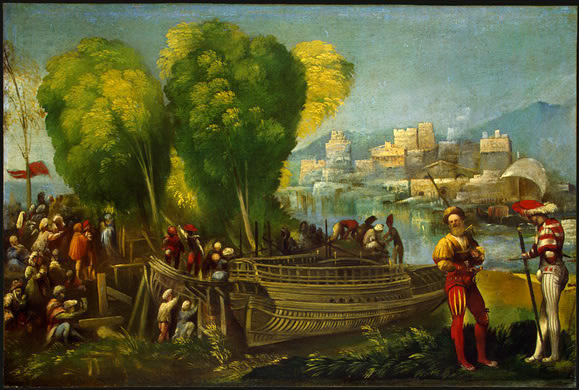 WikiOO.org - Encyclopedia of Fine Arts - Maalaus, taideteos Dosso Dossi (Giovanni Di Niccolò De Luteri) - Aeneas and Achates on the Libyan Coast
