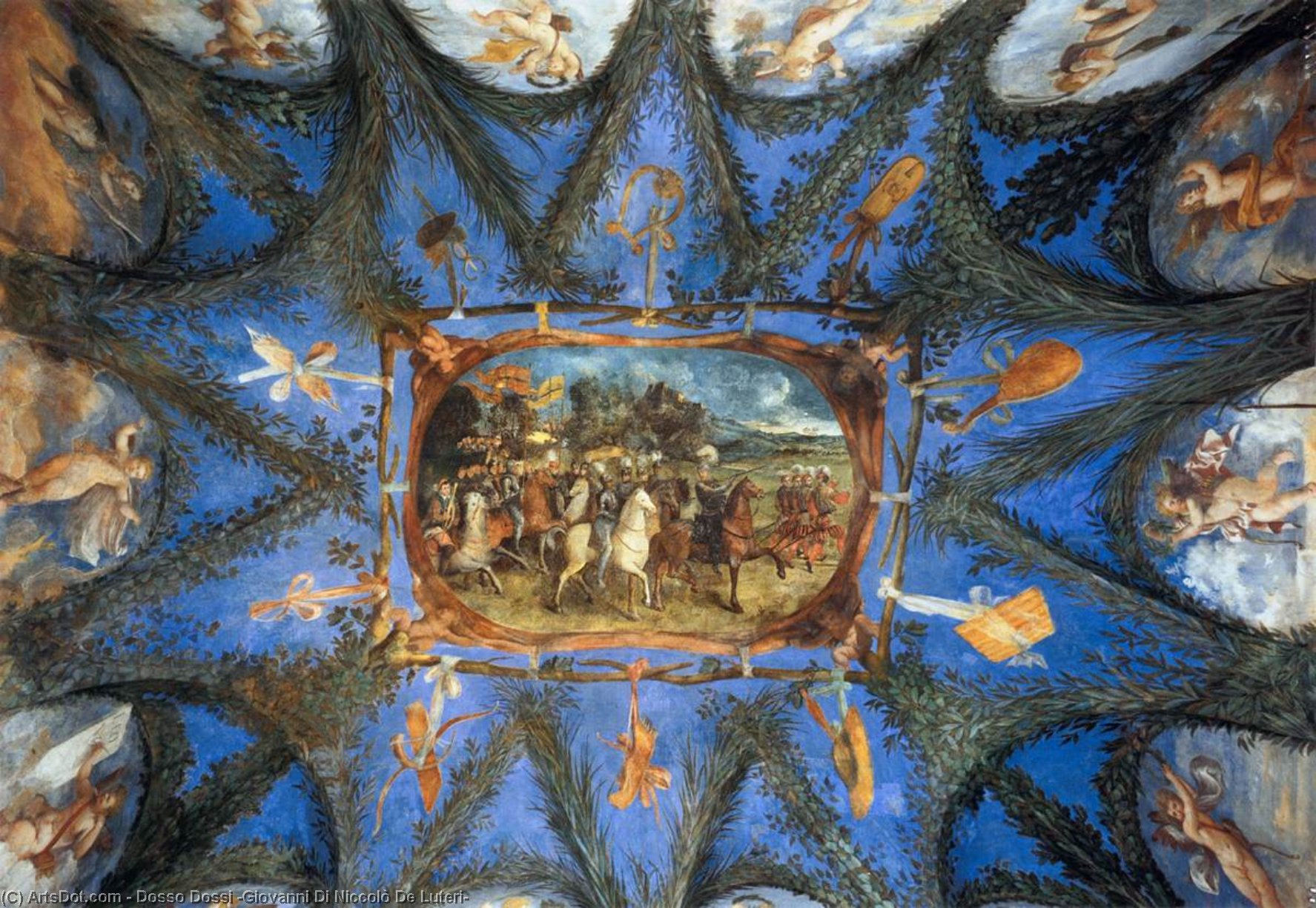 Wikioo.org - Bách khoa toàn thư về mỹ thuật - Vẽ tranh, Tác phẩm nghệ thuật Dosso Dossi (Giovanni Di Niccolò De Luteri) - Francesco Maria della Rovere Leading His Troups