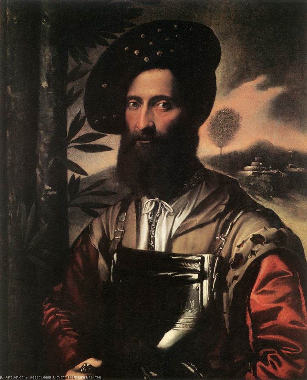 Wikoo.org - موسوعة الفنون الجميلة - اللوحة، العمل الفني Dosso Dossi (Giovanni Di Niccolò De Luteri) - Portrait of a Warrior