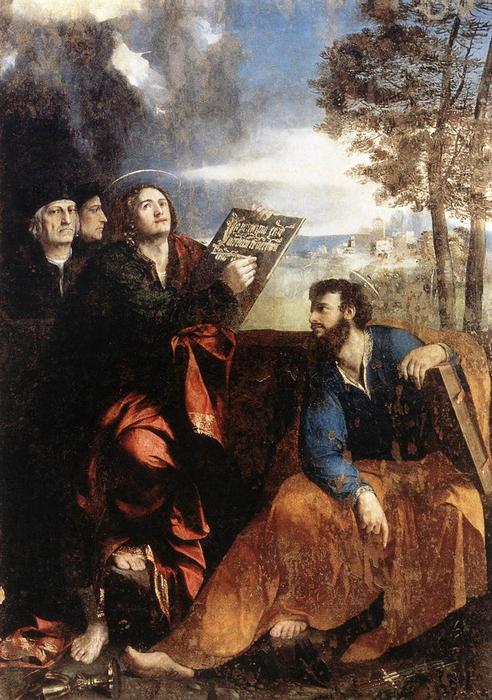 WikiOO.org - Encyclopedia of Fine Arts - Lukisan, Artwork Dosso Dossi (Giovanni Di Niccolò De Luteri) - Sts John and Bartholomew with Donors