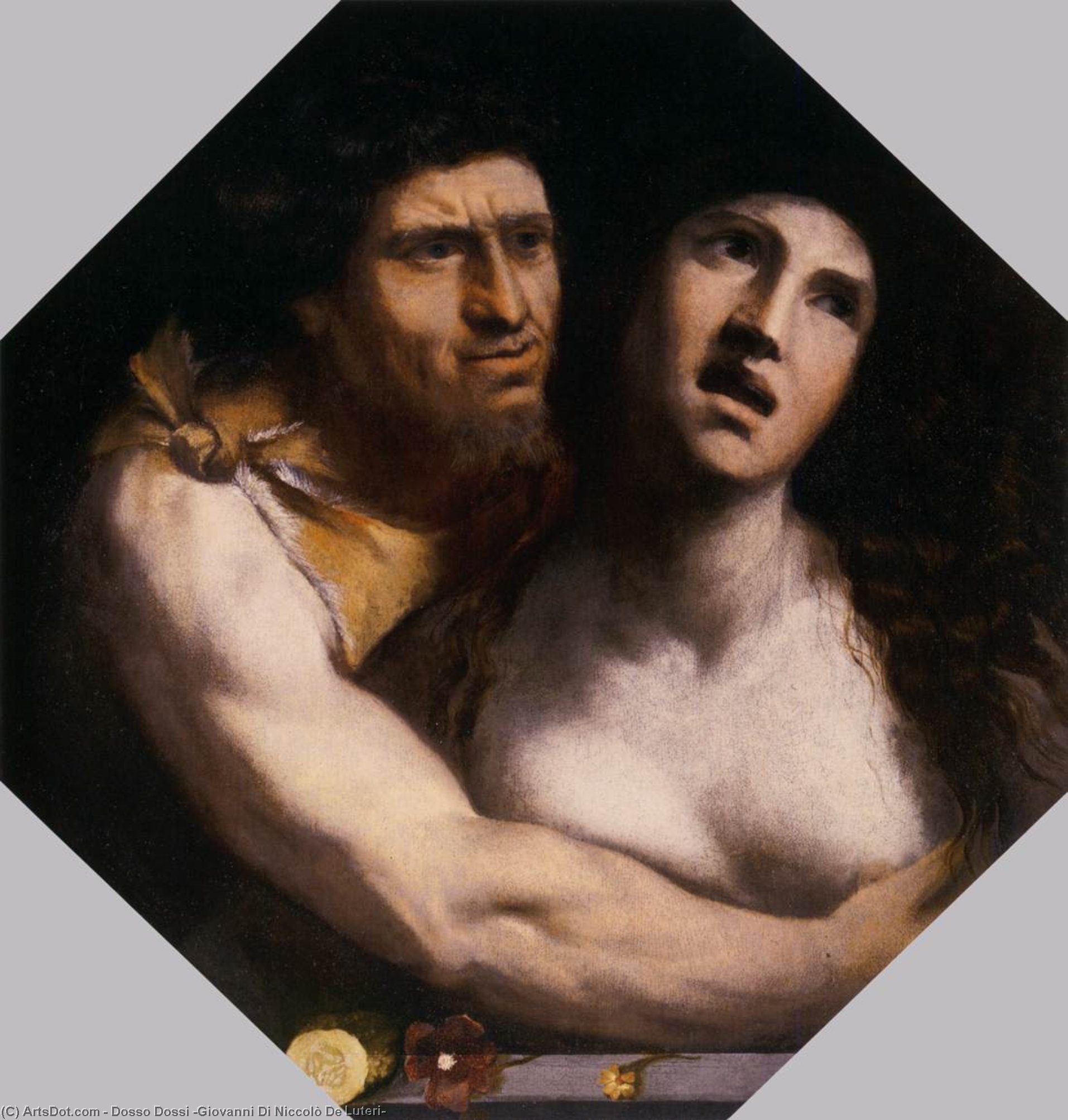 Wikioo.org – La Enciclopedia de las Bellas Artes - Pintura, Obras de arte de Dosso Dossi (Giovanni Di Niccolò De Luteri) - El abrazo