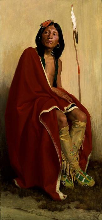 WikiOO.org - Encyclopedia of Fine Arts - Maleri, Artwork Eanger Irving Couse - Elk-Foot Of The Taos Tribe