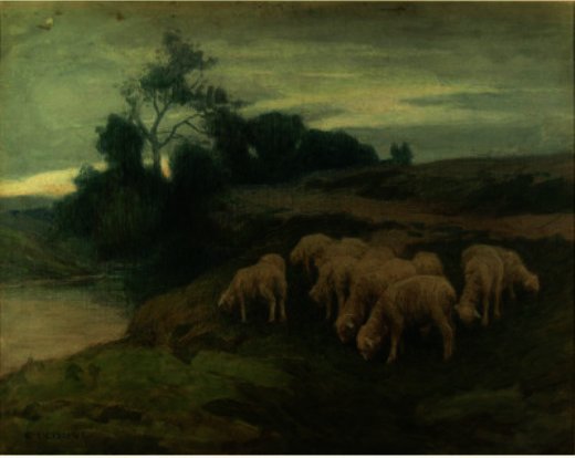 WikiOO.org - Εγκυκλοπαίδεια Καλών Τεχνών - Ζωγραφική, έργα τέχνης Eanger Irving Couse - Grazing Sheep