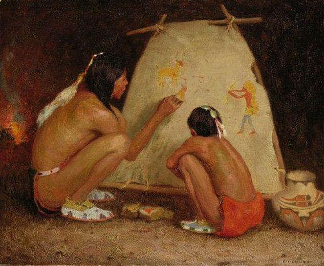 Wikioo.org - Encyklopedia Sztuk Pięknych - Malarstwo, Grafika Eanger Irving Couse - Indian Painter