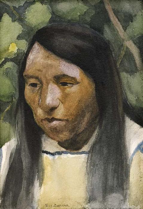 WikiOO.org - Encyclopedia of Fine Arts - Lukisan, Artwork Eanger Irving Couse - Indian Portrait