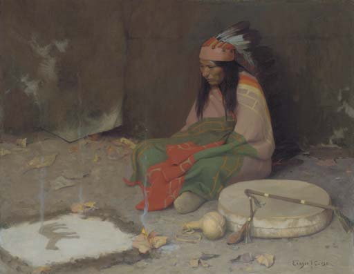 Wikioo.org - The Encyclopedia of Fine Arts - Painting, Artwork by Eanger Irving Couse - Medicine Man