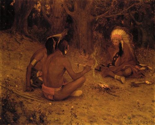 Wikioo.org - The Encyclopedia of Fine Arts - Painting, Artwork by Eanger Irving Couse - The Peace Pipe