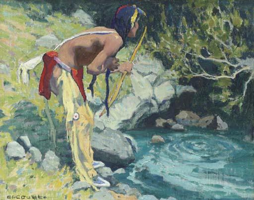 Wikioo.org - The Encyclopedia of Fine Arts - Painting, Artwork by Eanger Irving Couse - Western Sunlight