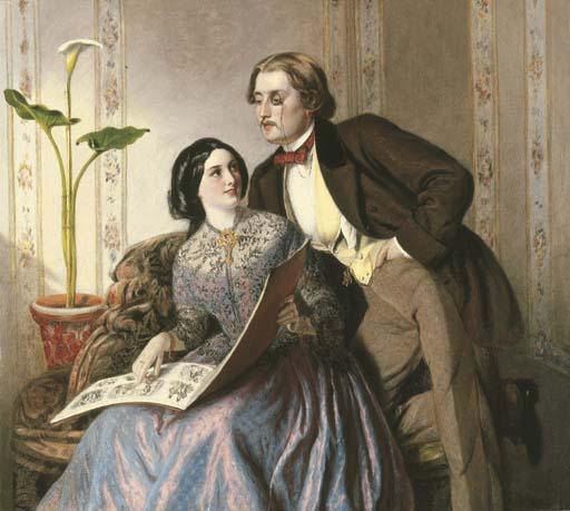 WikiOO.org - Enciklopedija dailės - Tapyba, meno kuriniai Edmund Blair Leighton - A Fashionable Couple