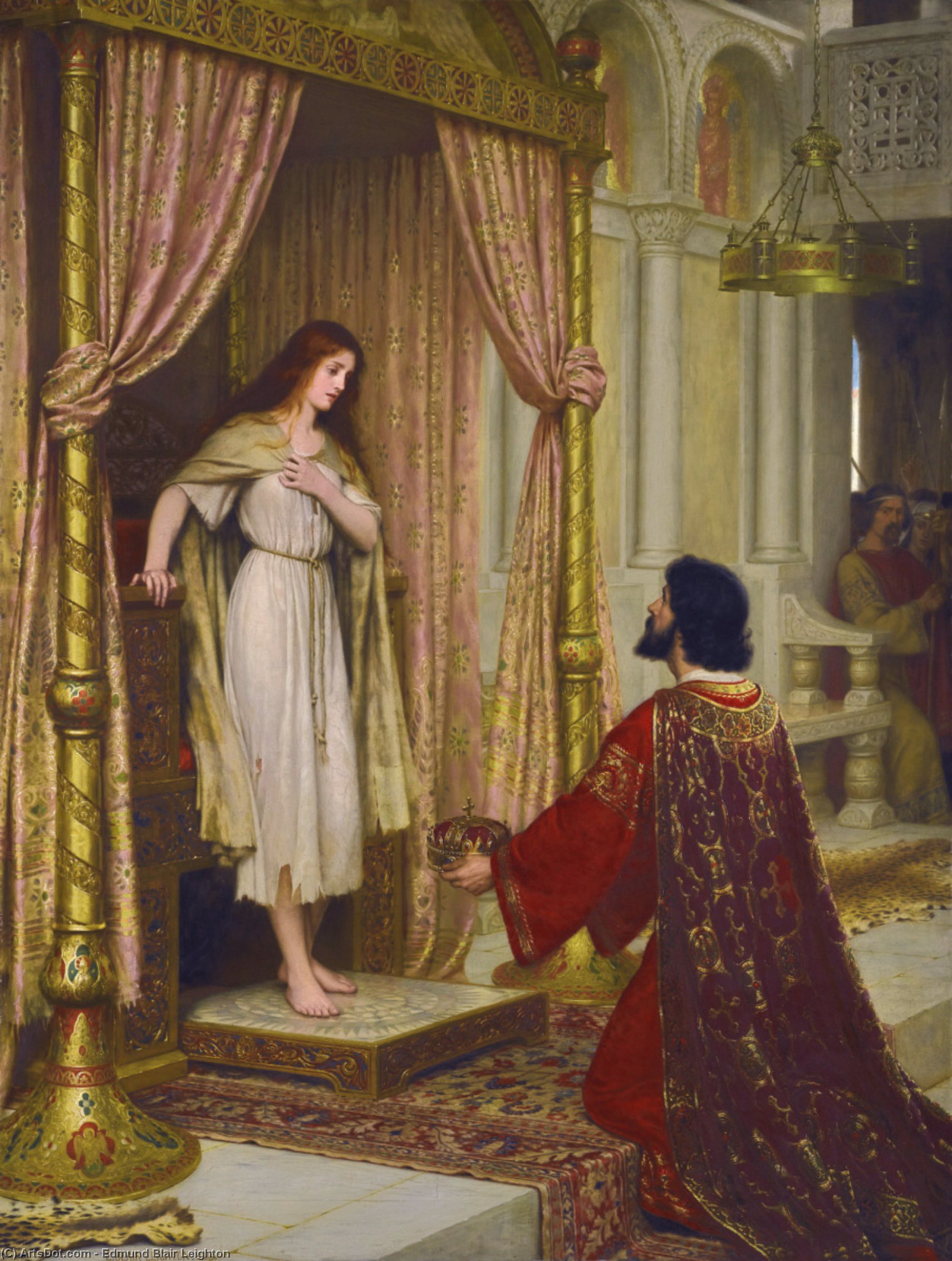 WikiOO.org - Enciklopedija dailės - Tapyba, meno kuriniai Edmund Blair Leighton - A King and a Beggar Maid