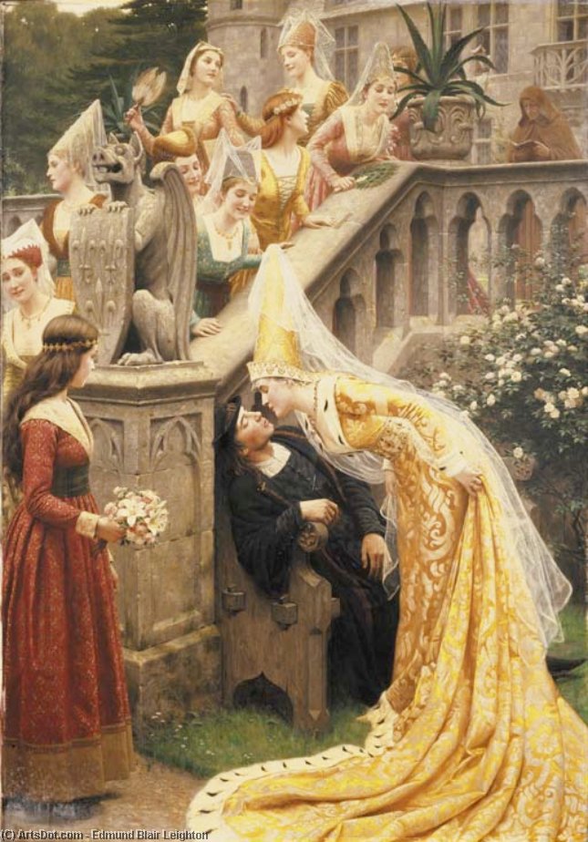 WikiOO.org - Encyclopedia of Fine Arts - Festés, Grafika Edmund Blair Leighton - Because they say such beautiful things