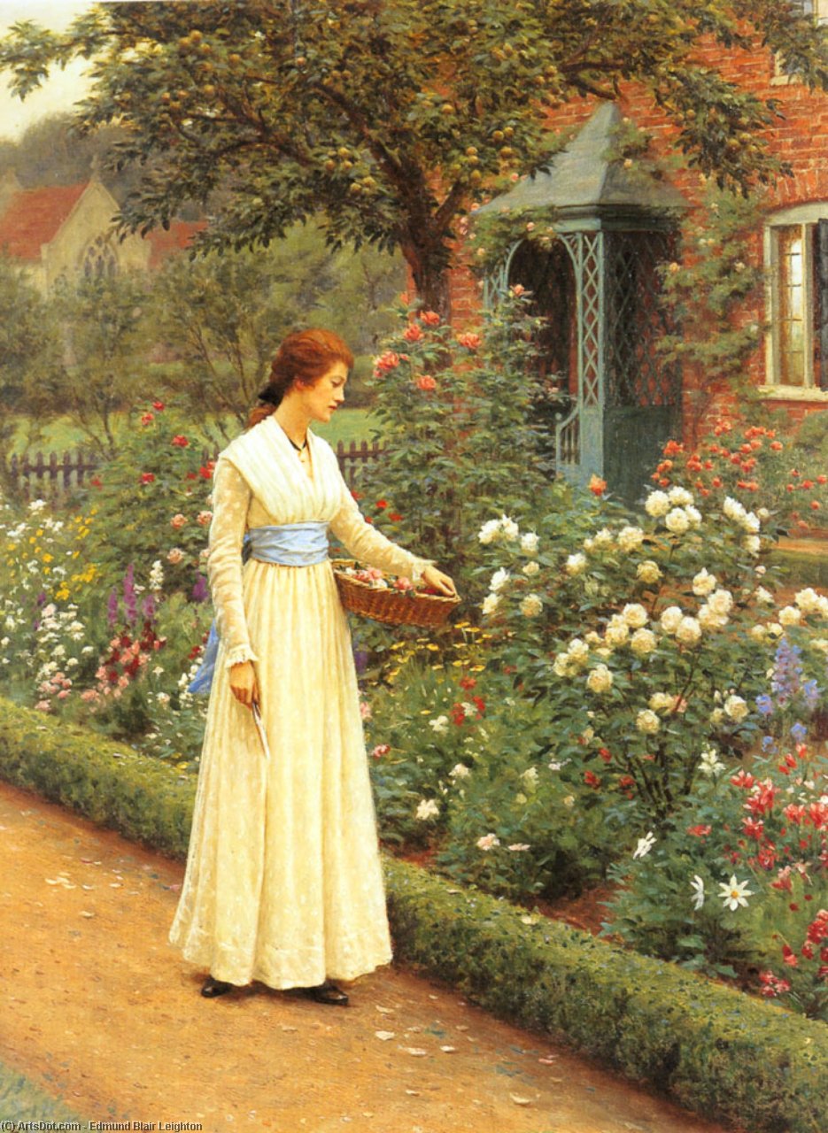 Wikioo.org - The Encyclopedia of Fine Arts - Painting, Artwork by Edmund Blair Leighton - Summer Roses