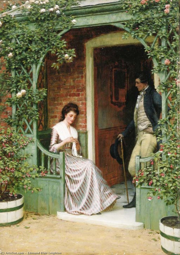 WikiOO.org - Encyclopedia of Fine Arts - Maalaus, taideteos Edmund Blair Leighton - The proposal