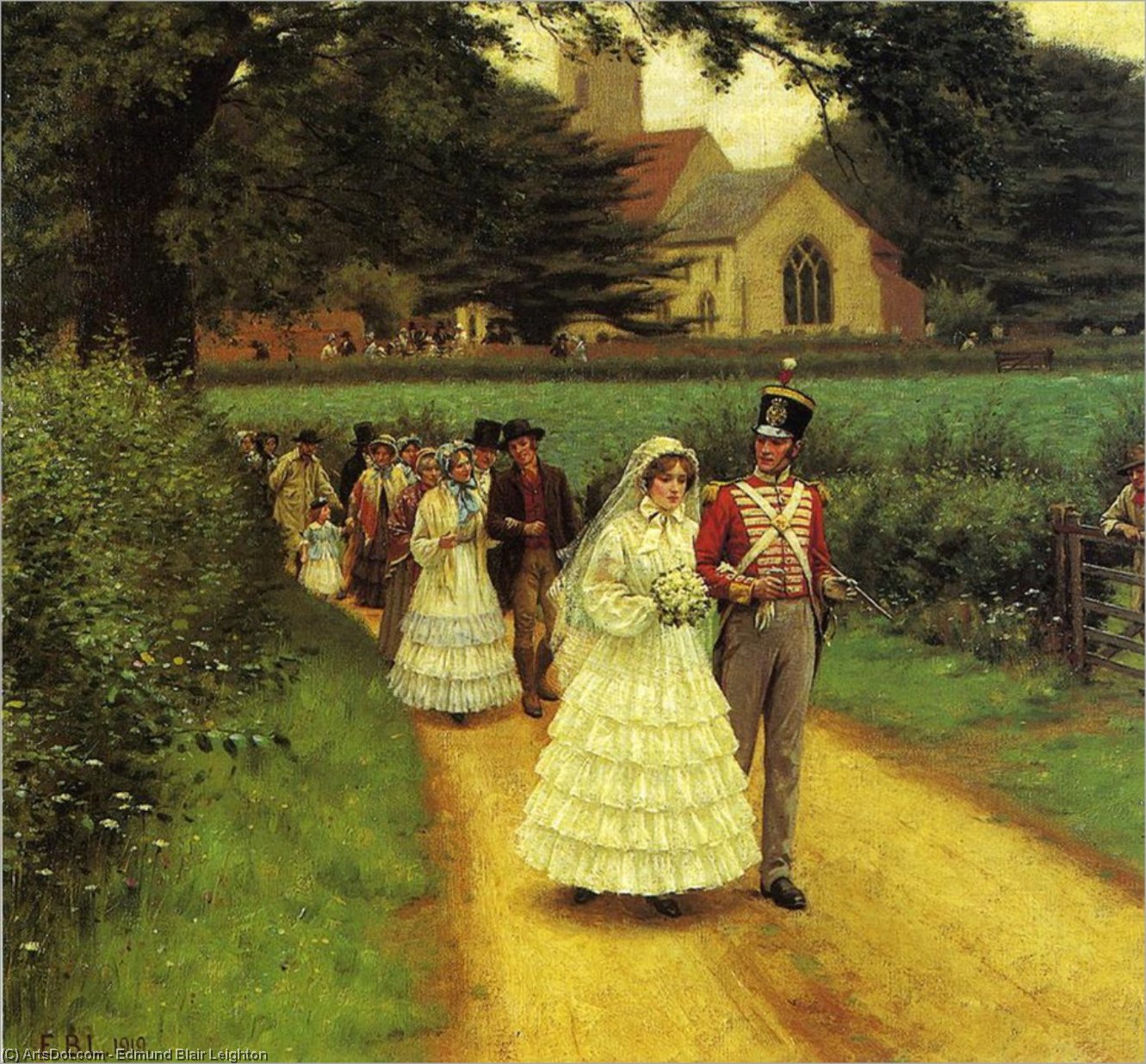 Wikioo.org - The Encyclopedia of Fine Arts - Painting, Artwork by Edmund Blair Leighton - The Wedding March