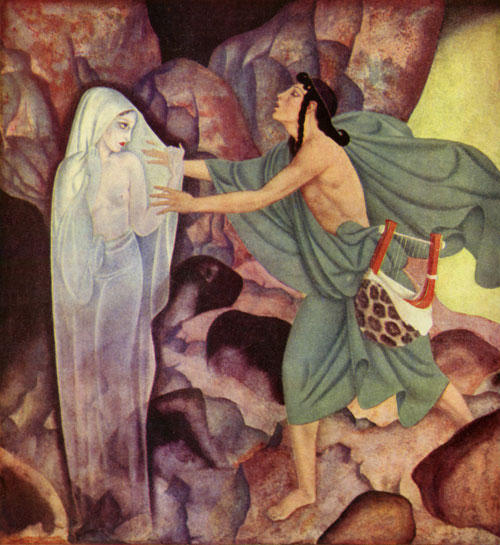 Wikioo.org - The Encyclopedia of Fine Arts - Painting, Artwork by Edmund Dulac - Orpheus and Eurydice