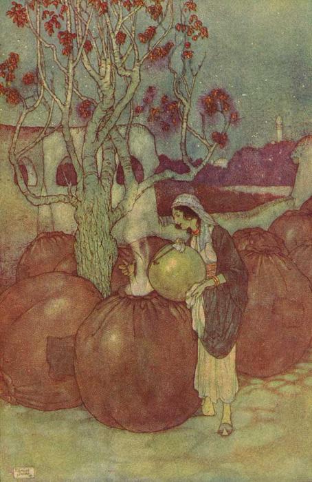 WikiOO.org - Güzel Sanatlar Ansiklopedisi - Resim, Resimler Edmund Dulac - Pouring Water in the Pot