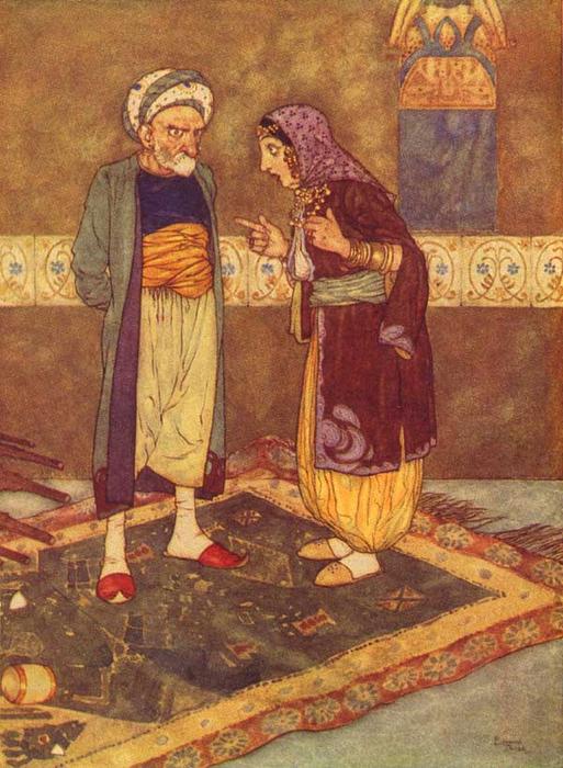 Wikioo.org - The Encyclopedia of Fine Arts - Painting, Artwork by Edmund Dulac - She Confronted Him