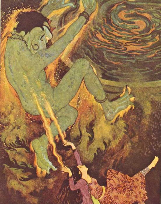 Wikioo.org - The Encyclopedia of Fine Arts - Painting, Artwork by Edmund Dulac - Sinbad 16