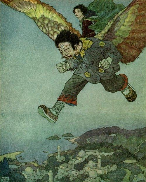 Wikioo.org - The Encyclopedia of Fine Arts - Painting, Artwork by Edmund Dulac - The Eastwind Flew More Swiftly Still