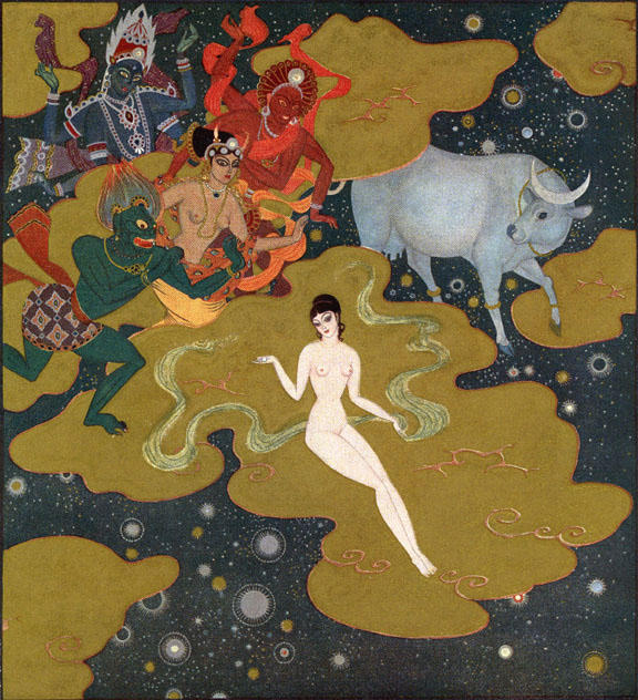 WikiOO.org - Encyclopedia of Fine Arts - Maalaus, taideteos Edmund Dulac - The Pearl of the Cloud