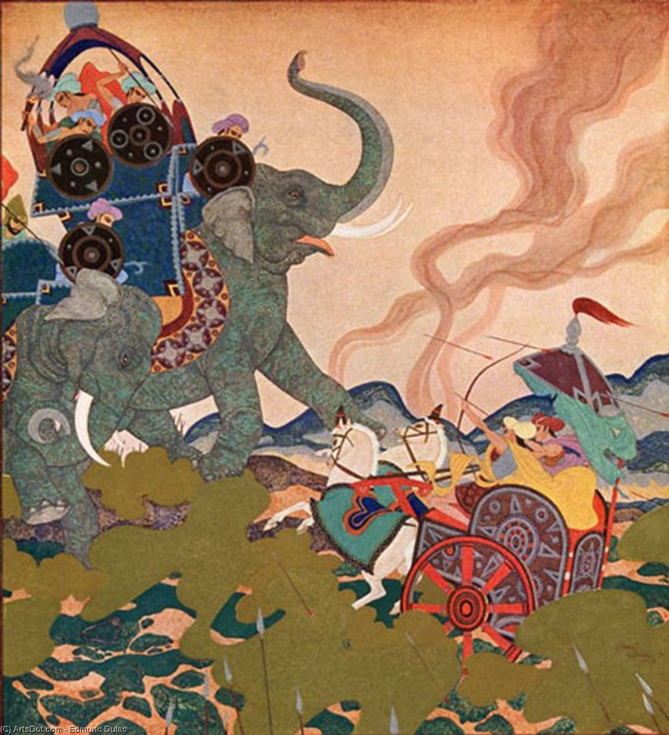 WikiOO.org – 美術百科全書 - 繪畫，作品 Edmund Dulac - 珍珠 的  的  战士
