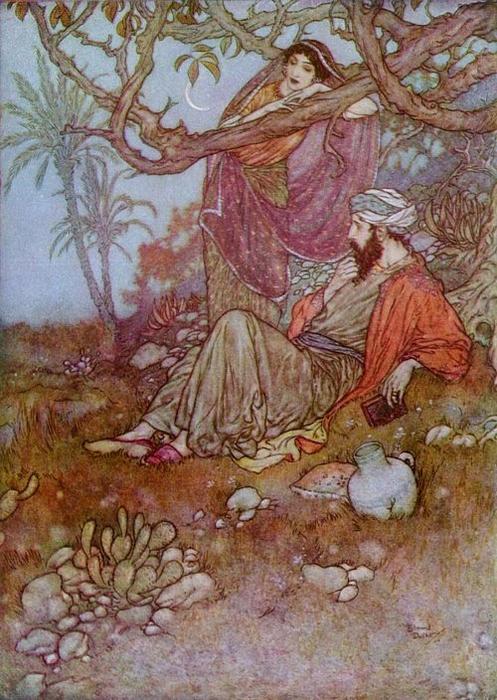 Wikioo.org - The Encyclopedia of Fine Arts - Painting, Artwork by Edmund Dulac - The Rubaiyat. A Loaf of Bread