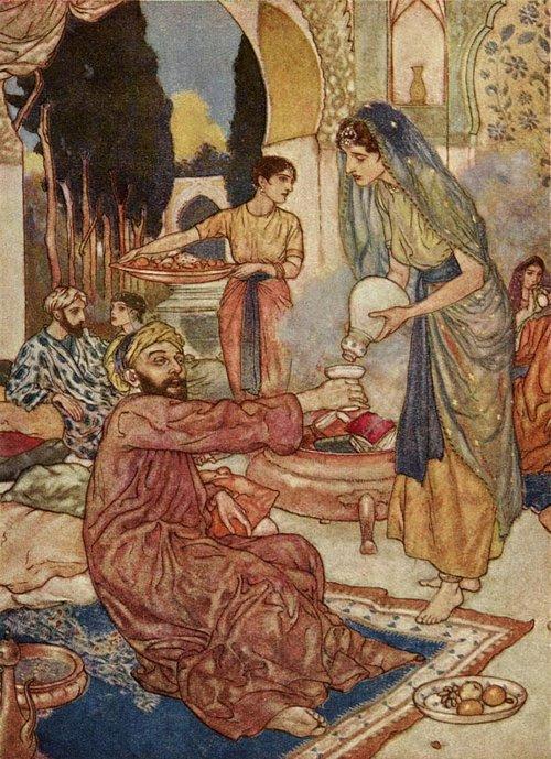 Wikioo.org - The Encyclopedia of Fine Arts - Painting, Artwork by Edmund Dulac - The Rubaiyat. A New Marriage