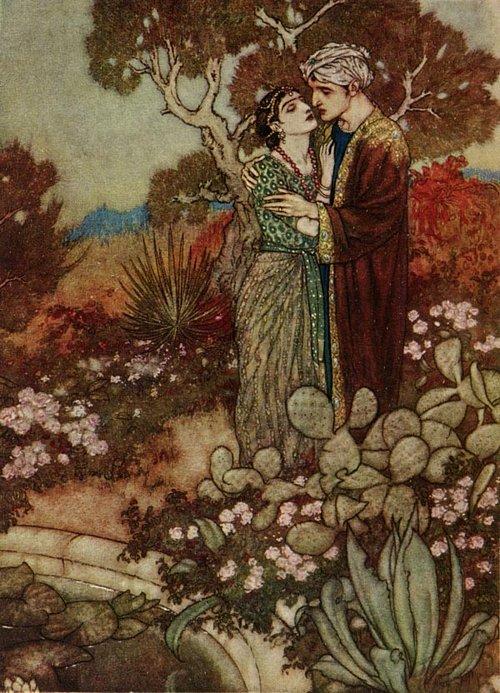 Wikioo.org - The Encyclopedia of Fine Arts - Painting, Artwork by Edmund Dulac - The Rubaiyat. Hour of Grace