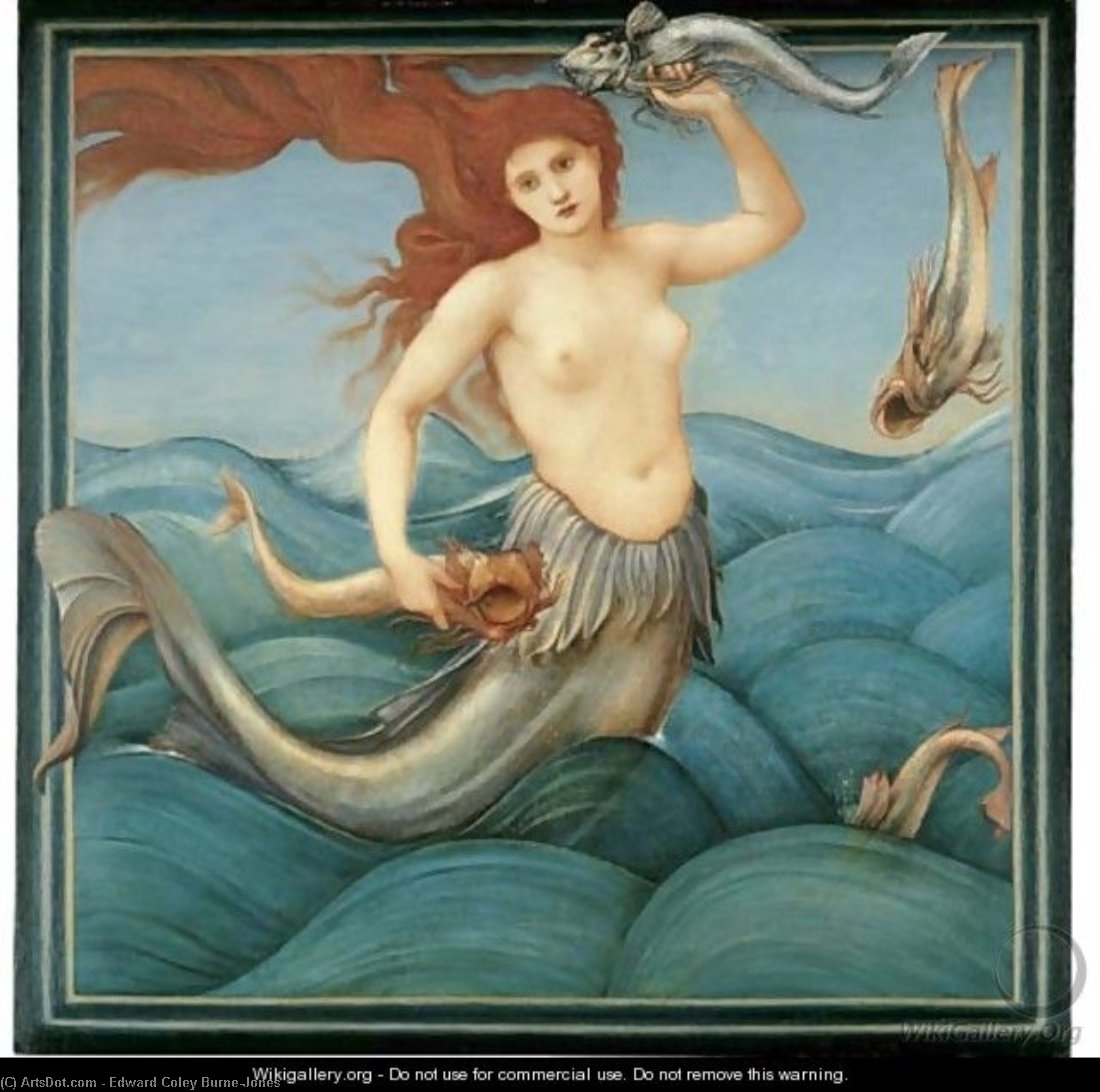 WikiOO.org - Encyclopedia of Fine Arts - Malba, Artwork Edward Coley Burne-Jones - A Sea-Nymph