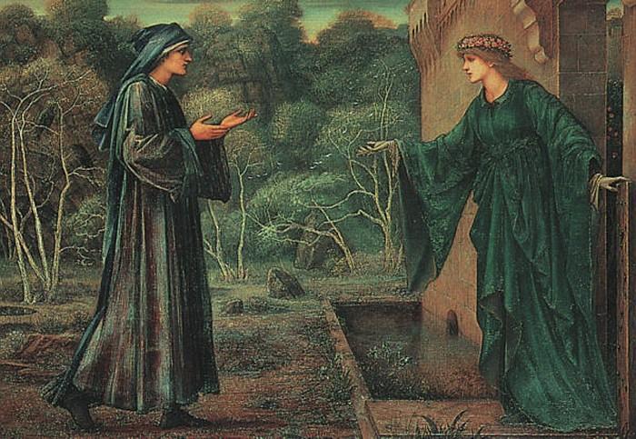 Wikioo.org - The Encyclopedia of Fine Arts - Painting, Artwork by Edward Coley Burne-Jones - Pilgrim at the Gate of Idleness