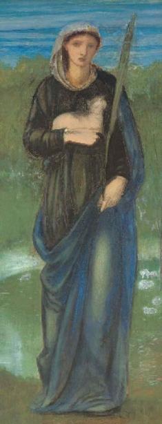 WikiOO.org - Енциклопедия за изящни изкуства - Живопис, Произведения на изкуството Edward Coley Burne-Jones - St Agnes