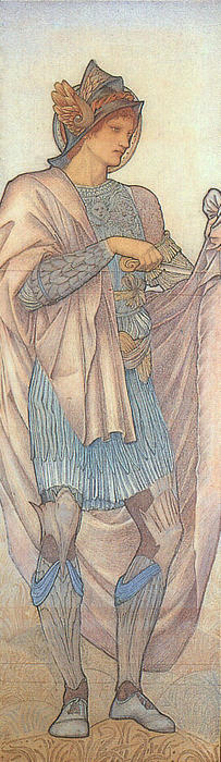 Wikoo.org - موسوعة الفنون الجميلة - اللوحة، العمل الفني Edward Coley Burne-Jones - St. Martin, design for stained glass