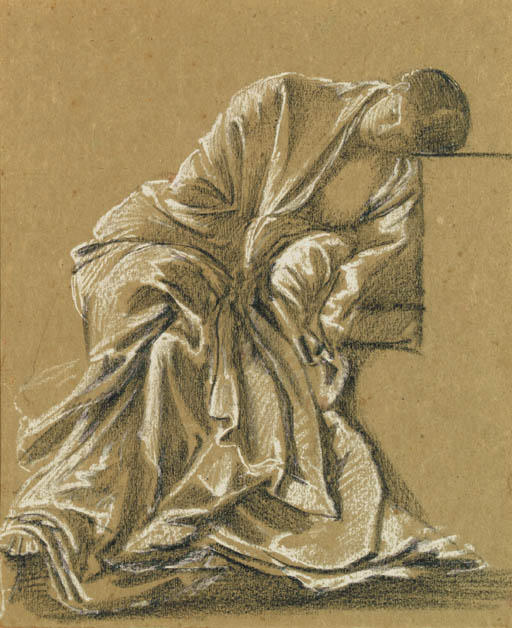Wikoo.org - موسوعة الفنون الجميلة - اللوحة، العمل الفني Edward Coley Burne-Jones - Study of a seated woman, heavily draped
