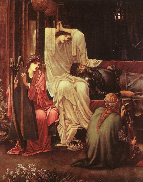 Wikioo.org – La Enciclopedia de las Bellas Artes - Pintura, Obras de arte de Edward Coley Burne-Jones - El último sueño de Arturo en Avalon
