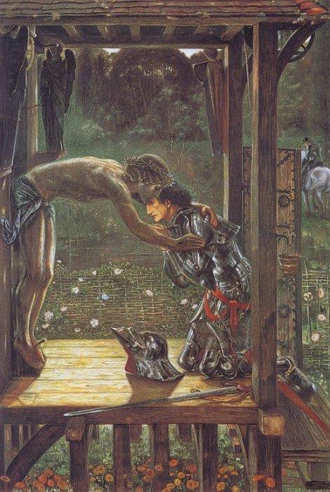 WikiOO.org - Encyclopedia of Fine Arts - Maleri, Artwork Edward Coley Burne-Jones - The Merciful Knight