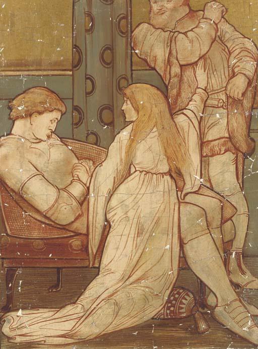 Wikoo.org - موسوعة الفنون الجميلة - اللوحة، العمل الفني Edward Coley Burne-Jones - The sleeping knight