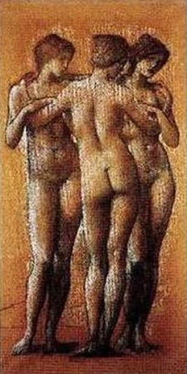Wikoo.org - موسوعة الفنون الجميلة - اللوحة، العمل الفني Edward Coley Burne-Jones - The Three Graces