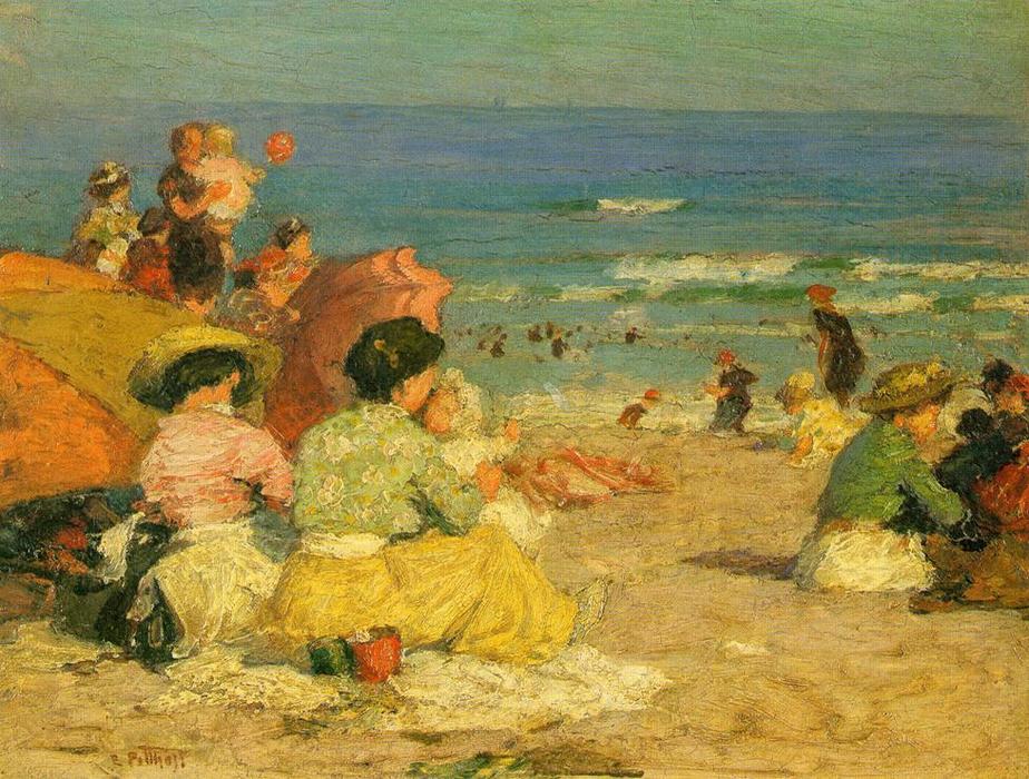 Wikioo.org - The Encyclopedia of Fine Arts - Painting, Artwork by Edward Henry Potthast - A Day at the Beach 1