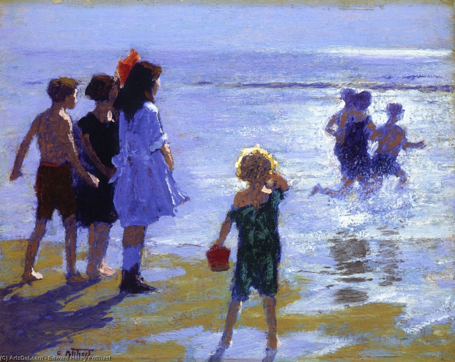 Wikioo.org - The Encyclopedia of Fine Arts - Painting, Artwork by Edward Henry Potthast - At Low Tide